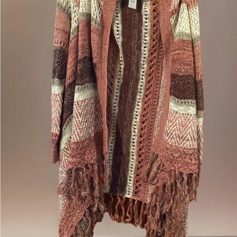 Maurices Brown and Cream Knit Cardigan